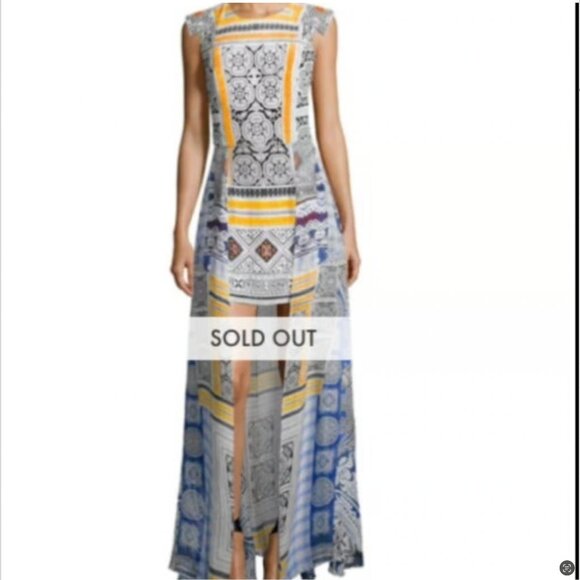 New! Camila Mini Silk dress with Overlay, Multi Color Size Small - Picture 11 of 11